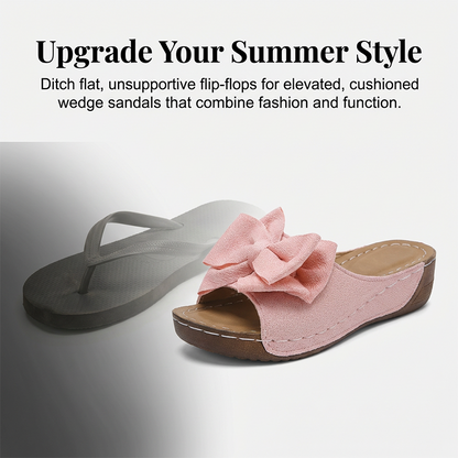 Elegante Damen-Sandalen mit Schleife und Keilabsatz